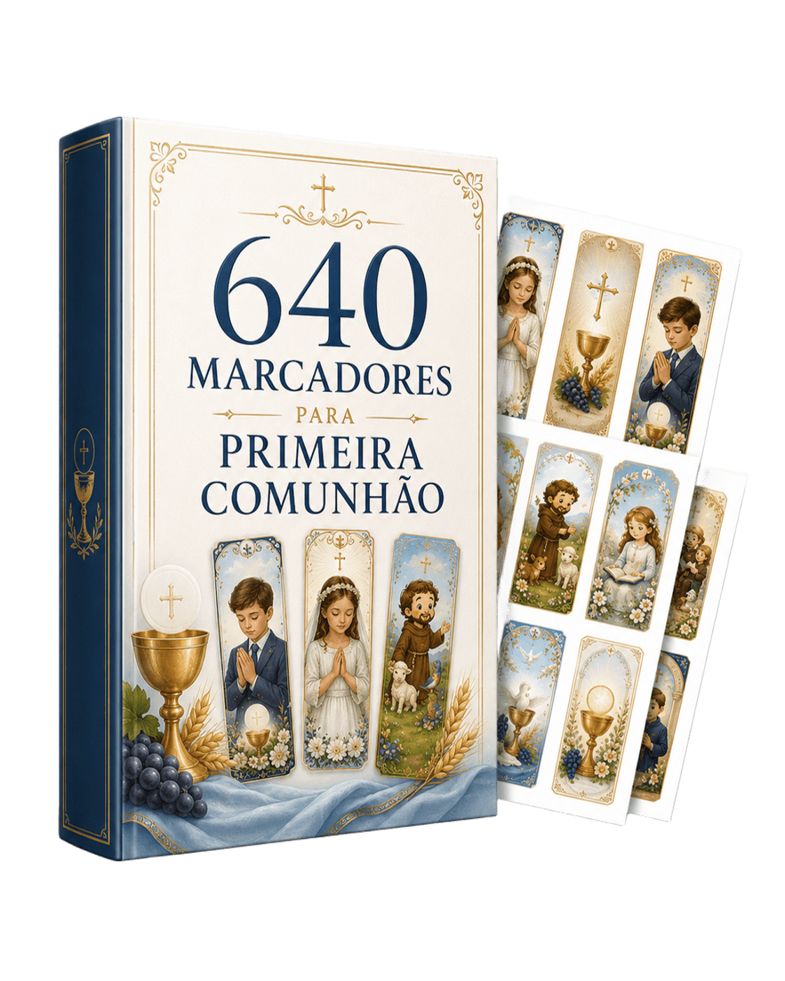 Mockup dos 640 marcadores de Primeira Comunhão